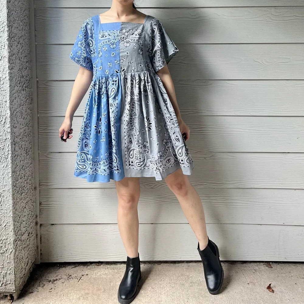 Handmade Bandana Dress/Half&Half - Picture 8 of 16